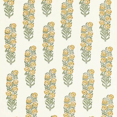 Sanganeri Block Print Primrose/Evergreen