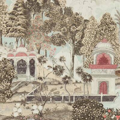 Peacock Garden Linen/Silver