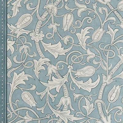 Etched Scrolling Tulip Faded Indigo