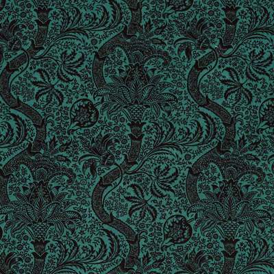 Indian Flock Velvet Cerulean / Walnut